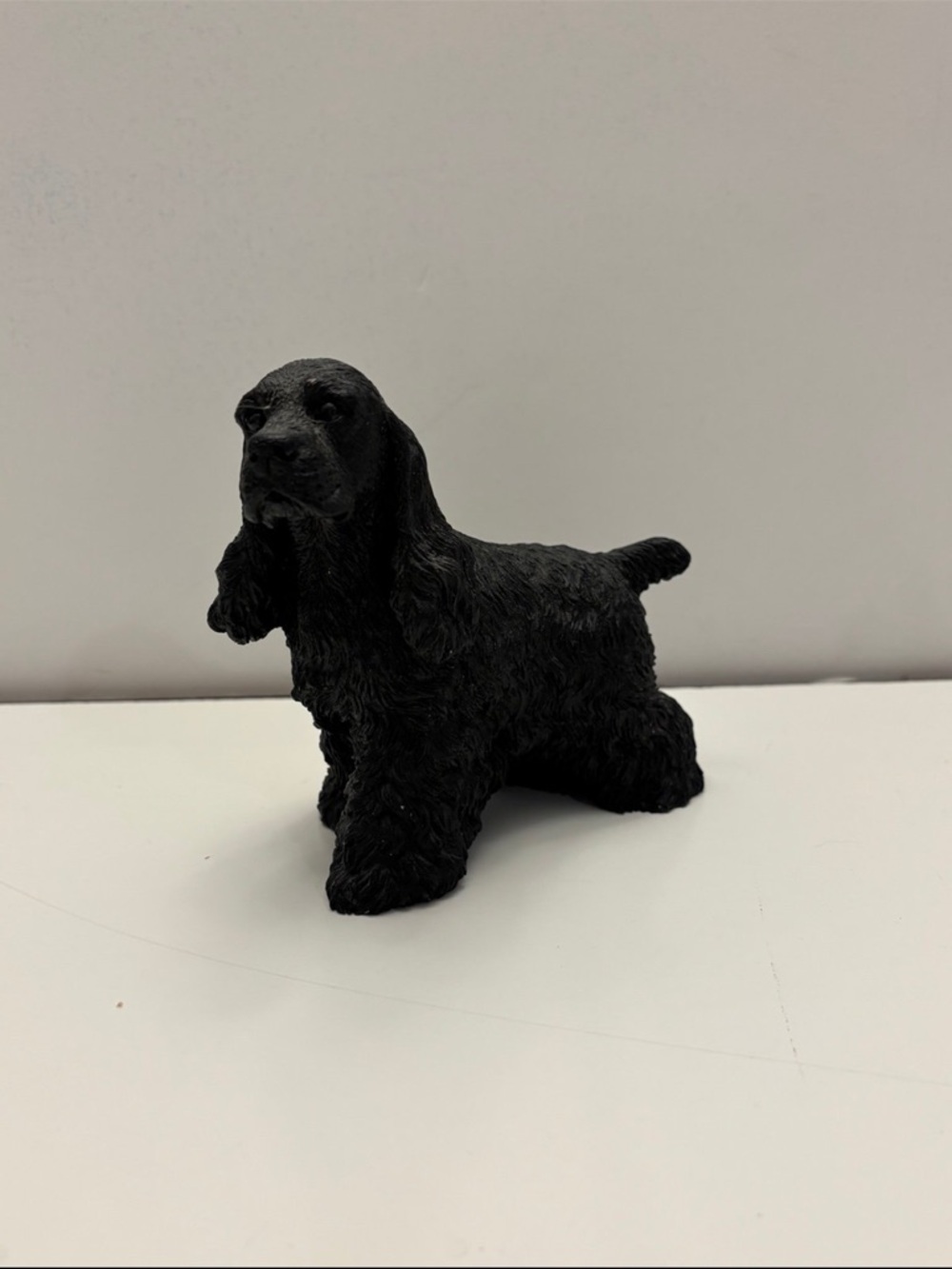 Black Cocker Spaniel Figurine - Dog Sculpture